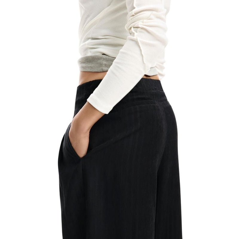 Desigual PANT_MERLI - Pantalon Noir en Polyester pour Femme