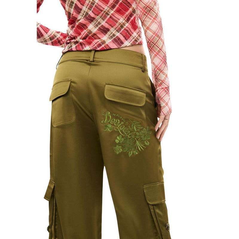 Desigual Bicolor Polyester Cargo Pants for Women
