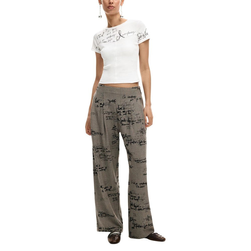 Desigual Gray Polyester Casual Pants - PANT_TRAJ 26SWPW39