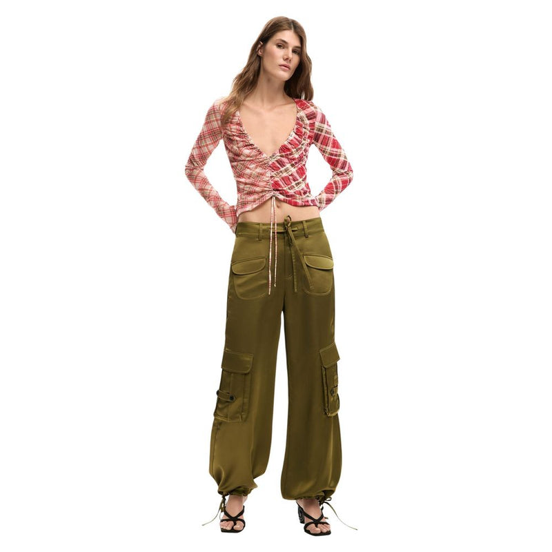 Desigual Bicolor Polyester Cargo Pants for Women