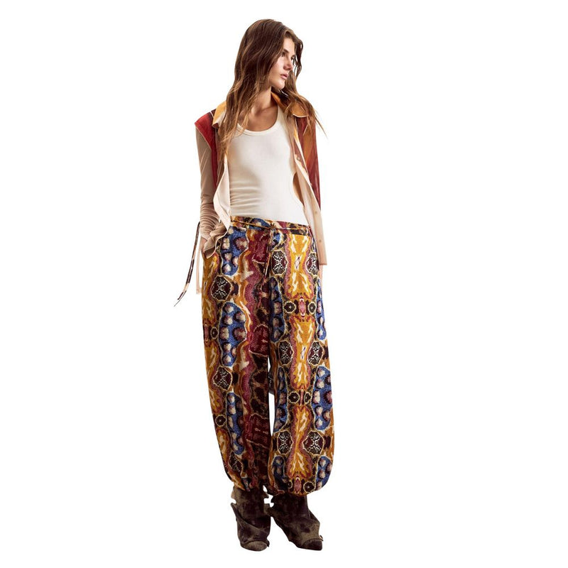 Desigual PANT_BEATTLE PALAZZ Orange Viscose Casual Pants
