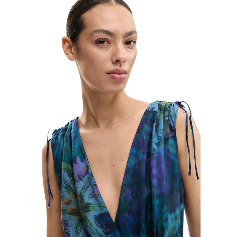 Desigual Blue Viscose Jumpsuit - Contemporary Elegance