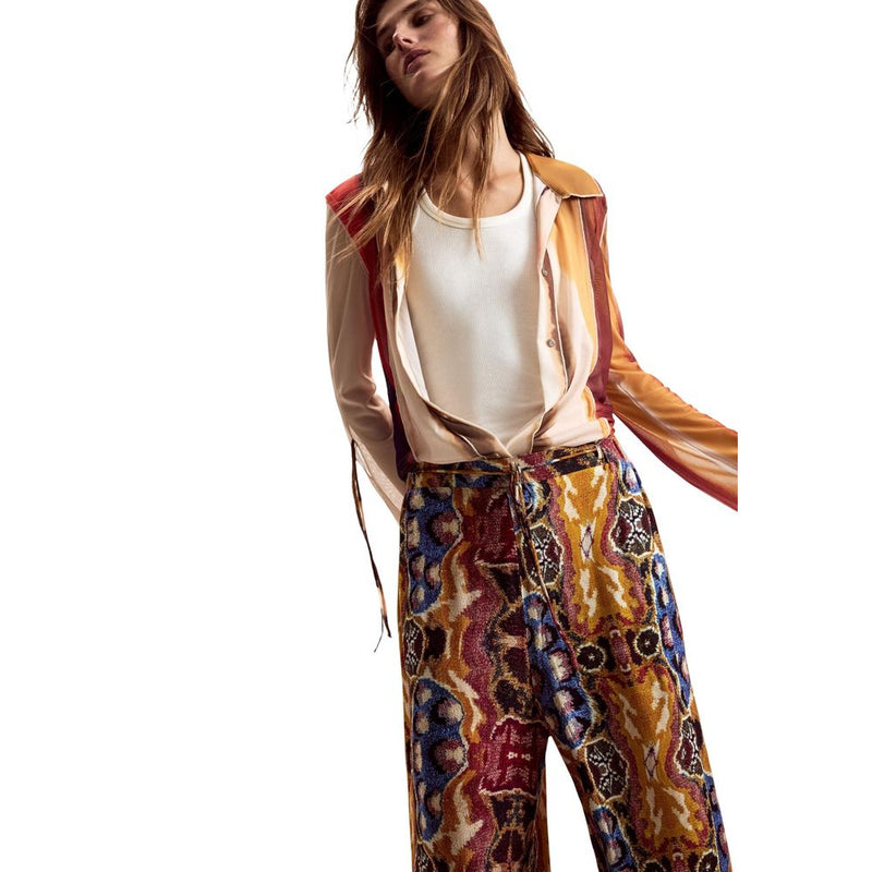 Desigual PANT_BEATTLE PALAZZ Orange Viscose Casual Pants