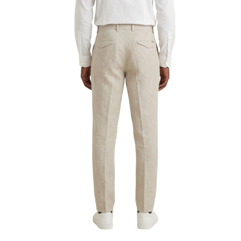 Gianni Lupo Beige Linen Casual Pants for Men