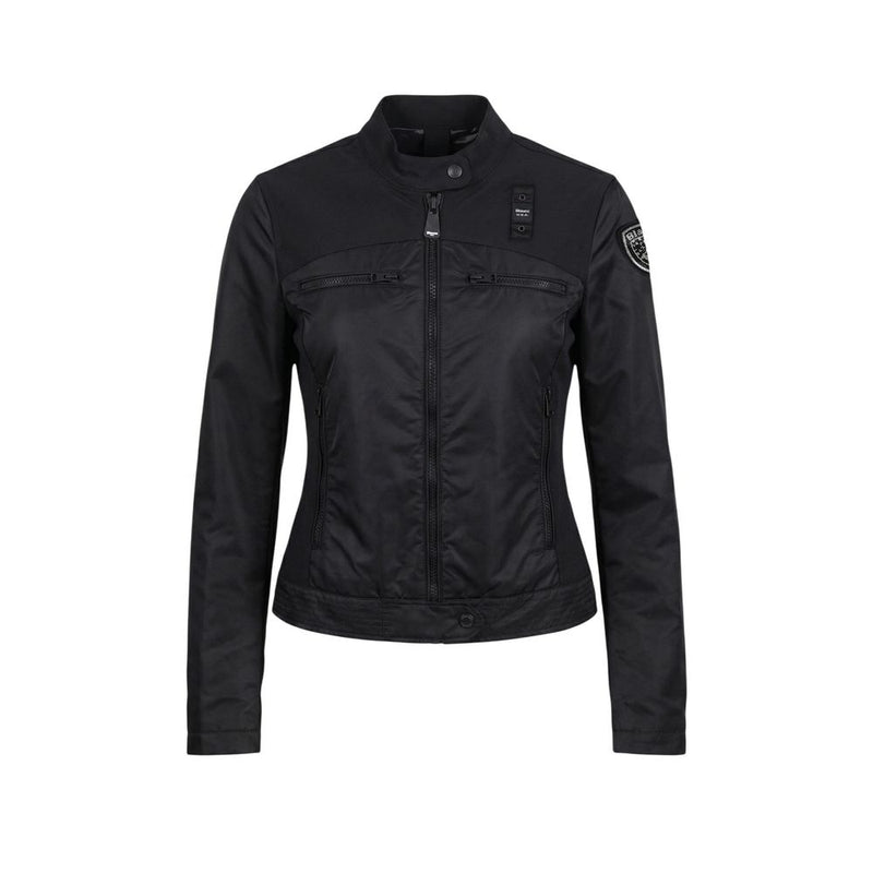 Blauer Black Polyamide Biker Jacket for Women
