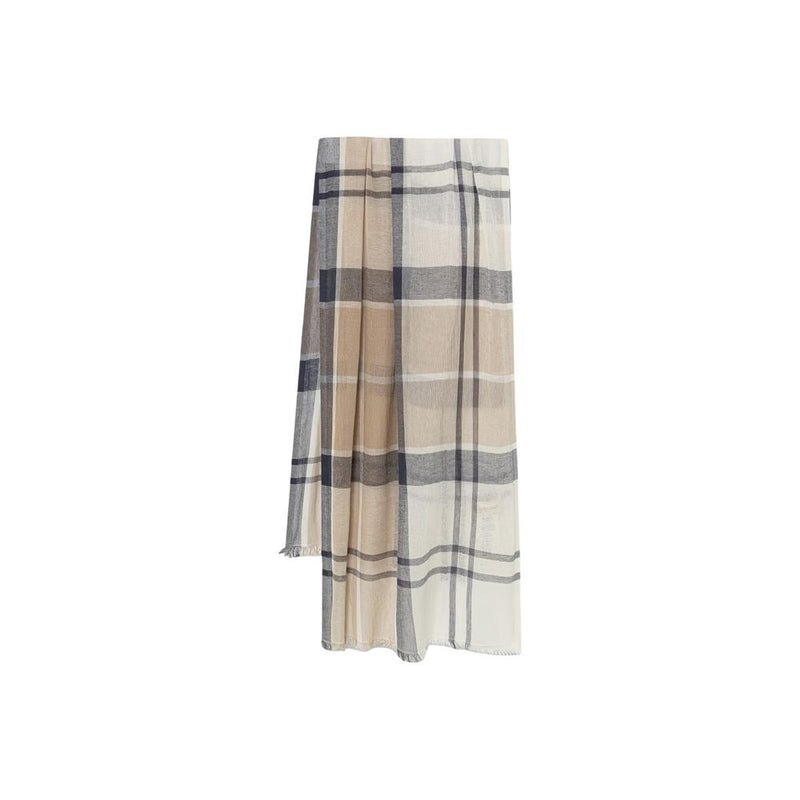 Barbour Abigail Tartan Cream Cotton Scarf for Women