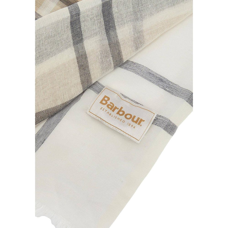 Barbour Abigail Tartan Cream Cotton Scarf for Women