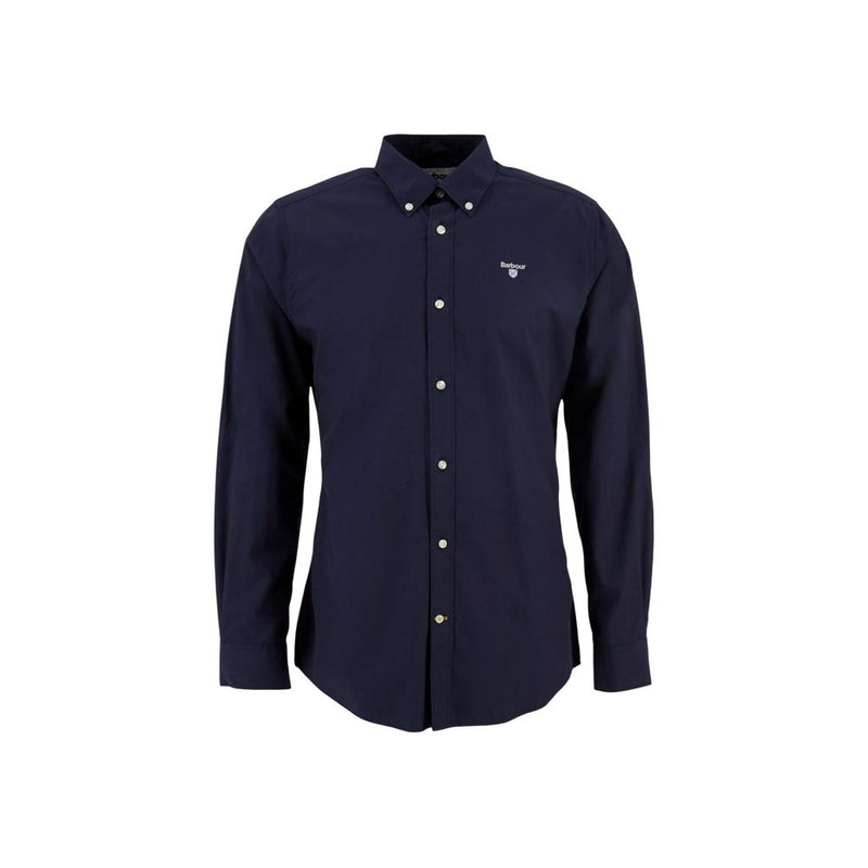 Barbour TREEPORT Poplin Blue Cotton Dress Shirt for Men