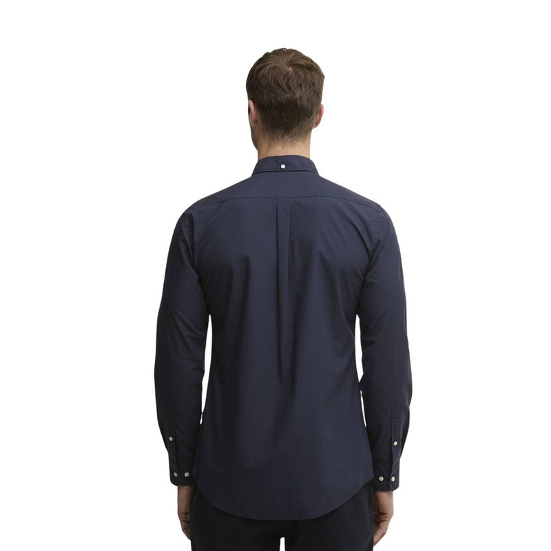 Barbour TREEPORT Poplin Blue Cotton Dress Shirt for Men