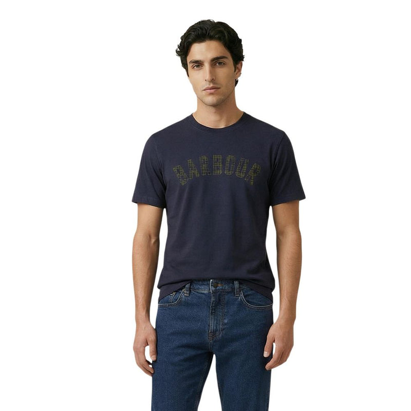 Barbour Berwick Tartan Blue Cotton T-Shirt for Men