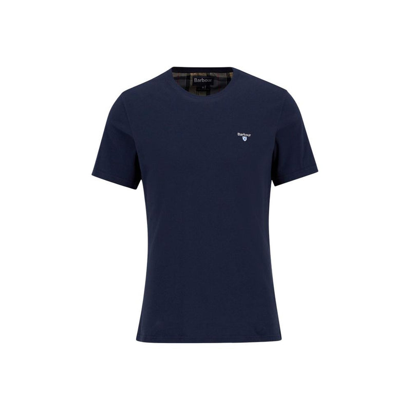 Barbour Tartan Sports Tee - Blue Cotton T-Shirt for Men