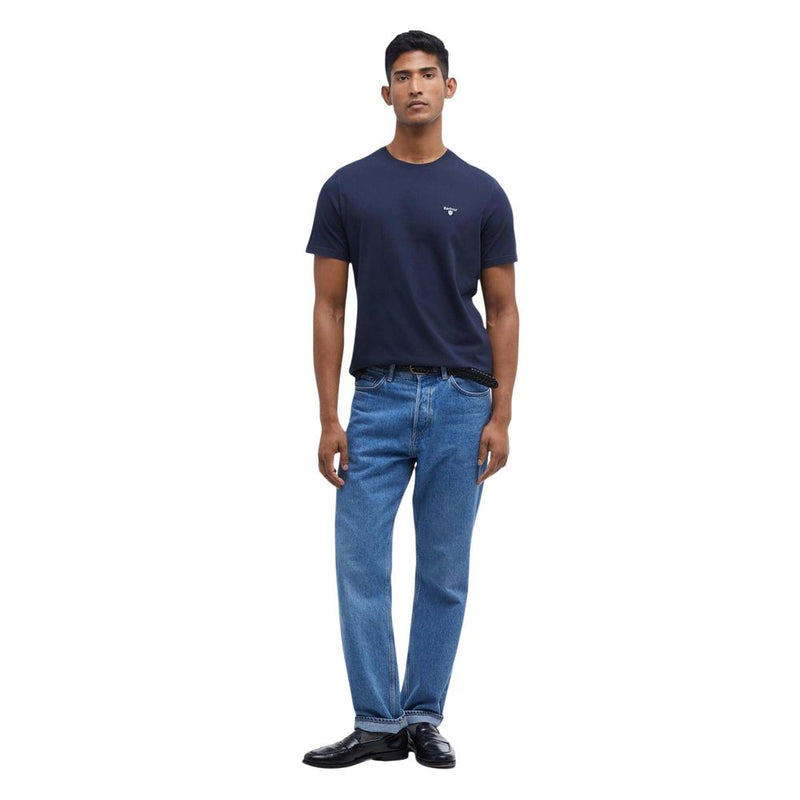 Barbour Tartan Sports Tee - Blue Cotton T-Shirt for Men