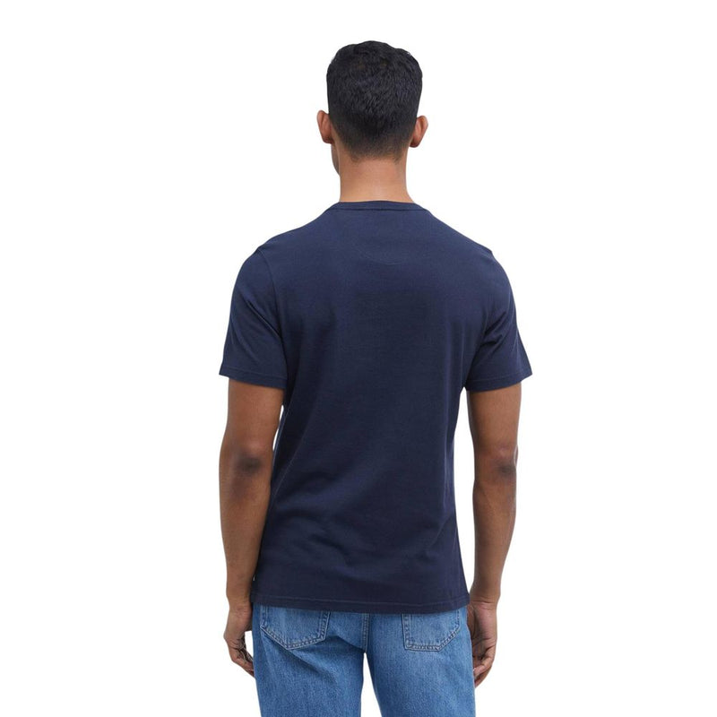 Barbour Tartan Sports Tee - Blue Cotton T-Shirt for Men