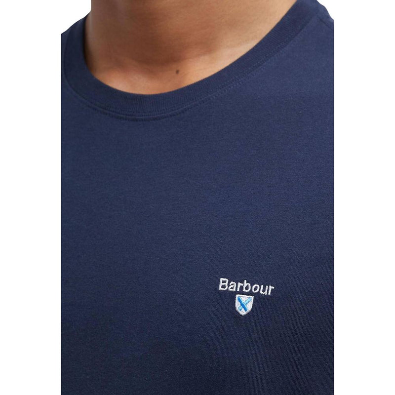 Barbour Tartan Sports Tee - Blue Cotton T-Shirt for Men