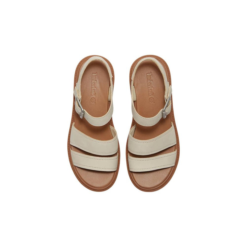 Timberland STST Beige Leather Platform Sandals for Women