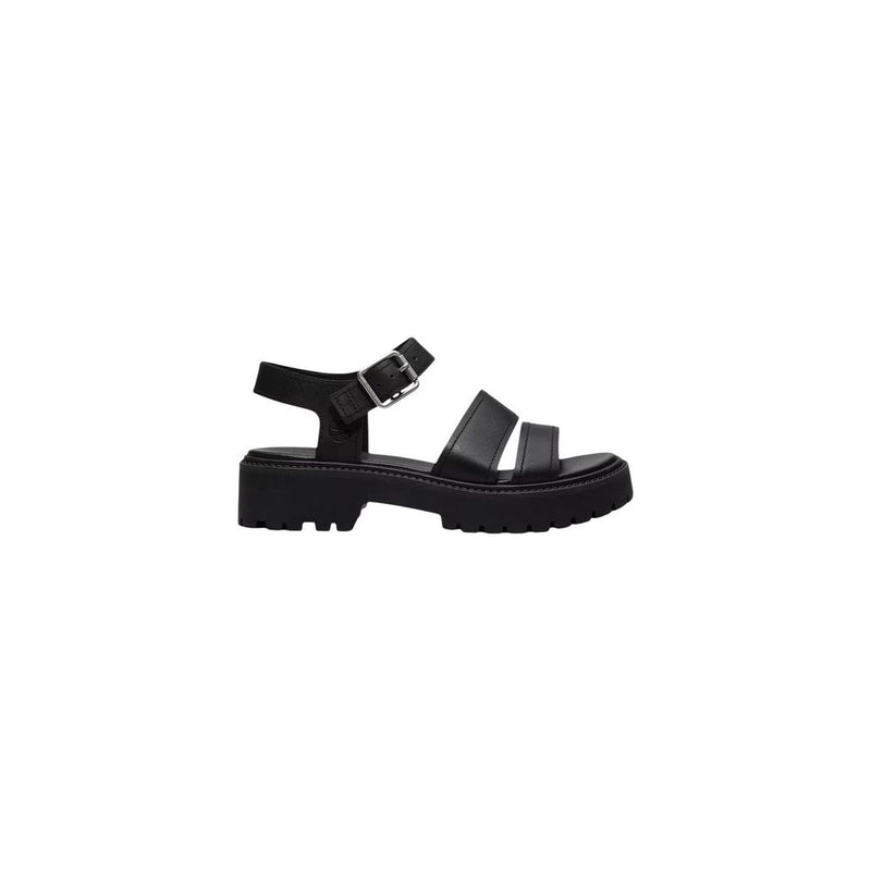Timberland Women's Black Leather Platform Sandals