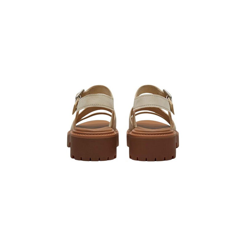 Timberland STST Beige Leather Platform Sandals for Women