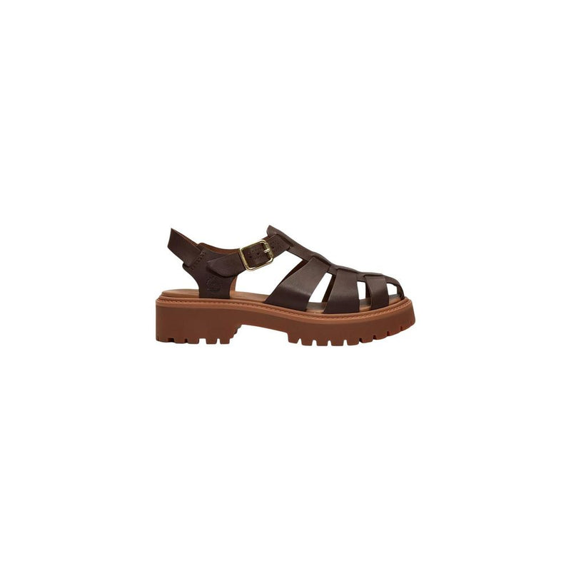 Sandales Plates en Cuir Brun Timberland STST Fisherman