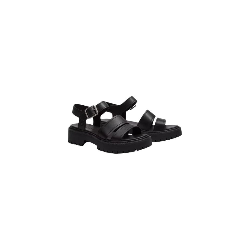Timberland Women's Black Leather Platform Sandals
