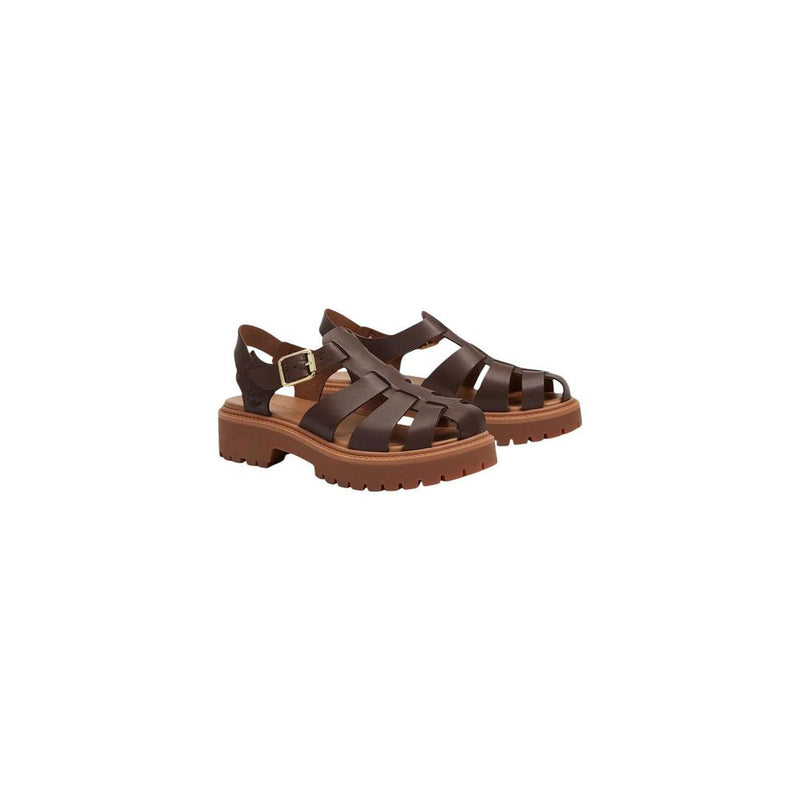 Sandales Plates en Cuir Brun Timberland STST Fisherman