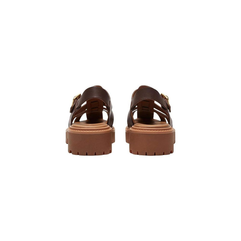 Sandales Plates en Cuir Brun Timberland STST Fisherman