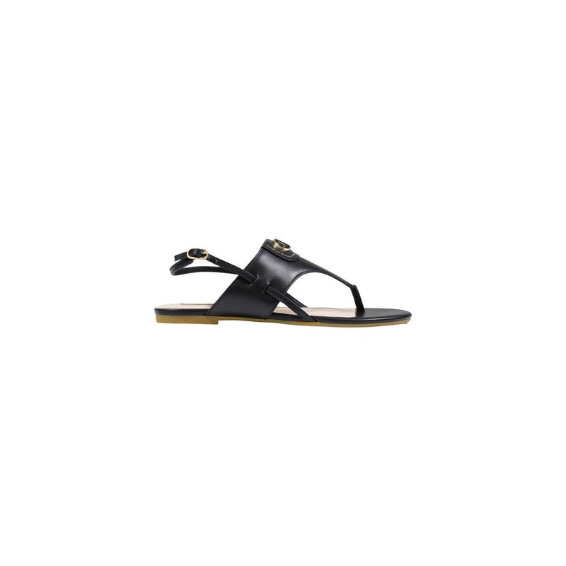 Liu Jo Black Leather Flat Sandals - Sandy 10 SA6131P0102