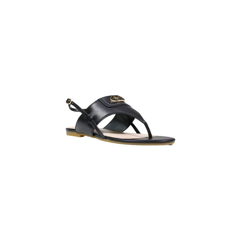 Liu Jo Black Leather Flat Sandals - Sandy 10 SA6131P0102