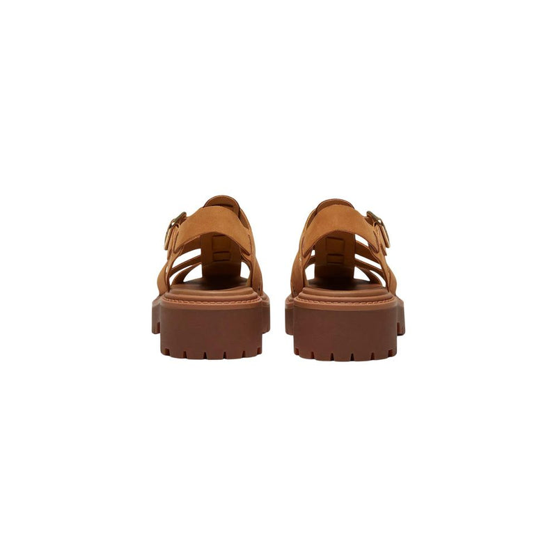 Sandales Plates en Cuir Brun Timberland STST Fisherman pour Femmes