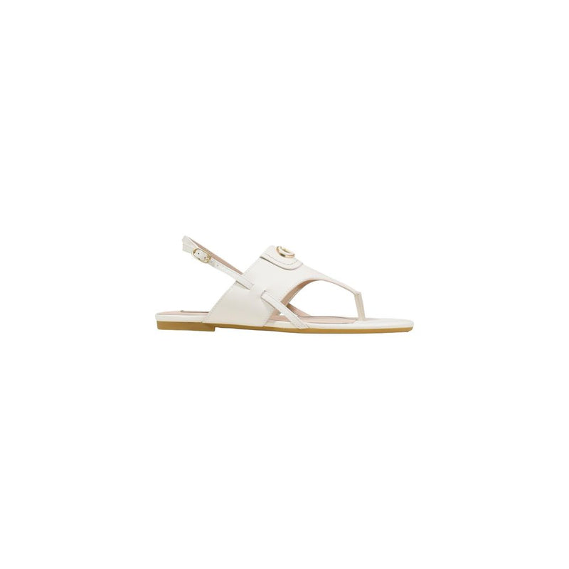 Liu Jo Sandy 10 White Leather Flat Sandals for Women