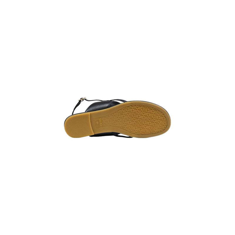 Liu Jo Black Leather Flat Sandals - Sandy 10 SA6131P0102