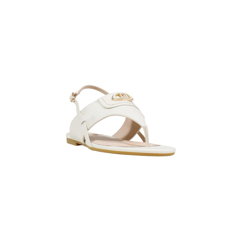 Liu Jo Sandy 10 White Leather Flat Sandals for Women