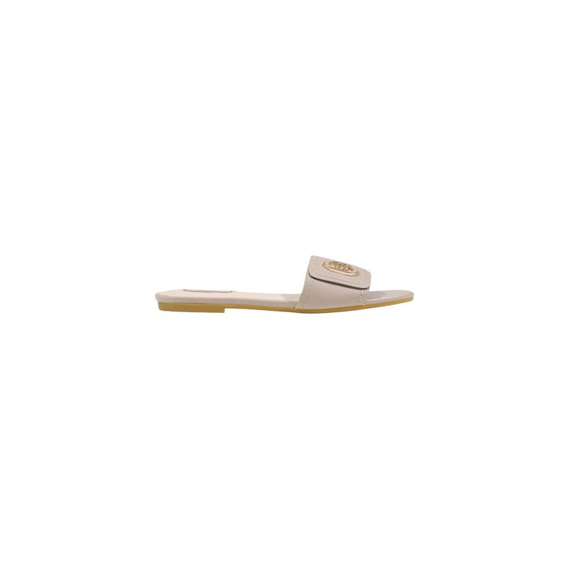 Liu Jo Sandy 03 Beige Leather Flat Sandals for Women