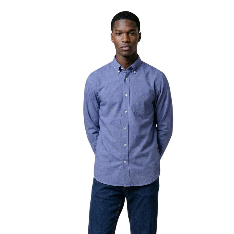 Gant Blue Cotton Dress Shirt for Men - Timeless Elegance