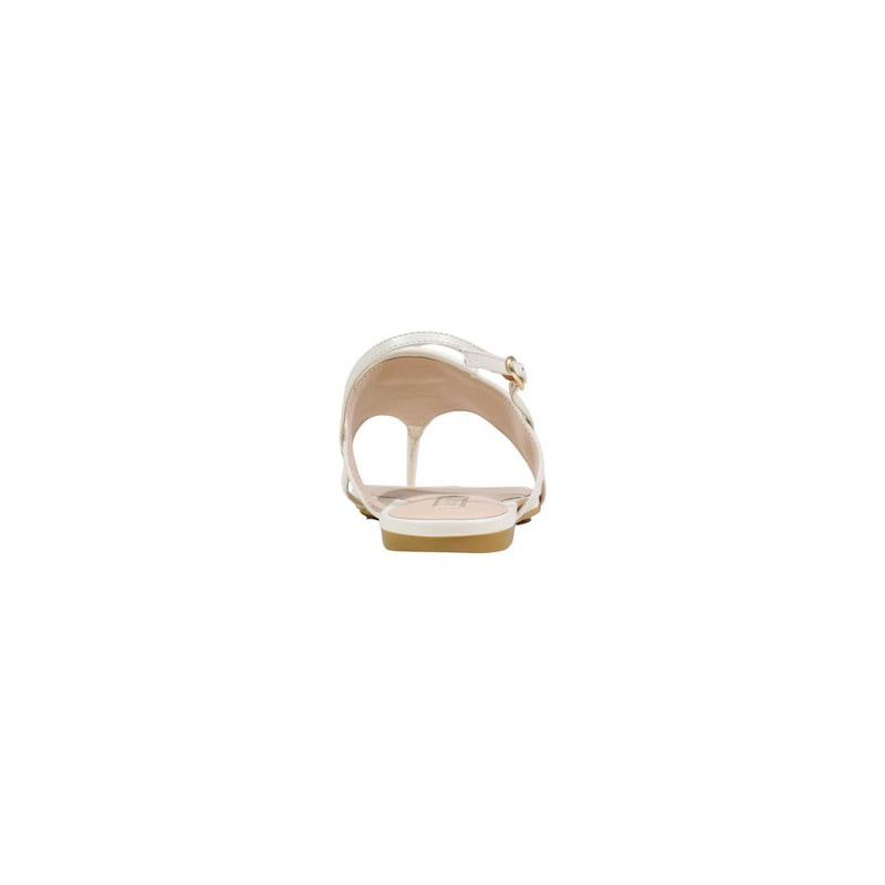 Liu Jo Sandy 10 White Leather Flat Sandals for Women