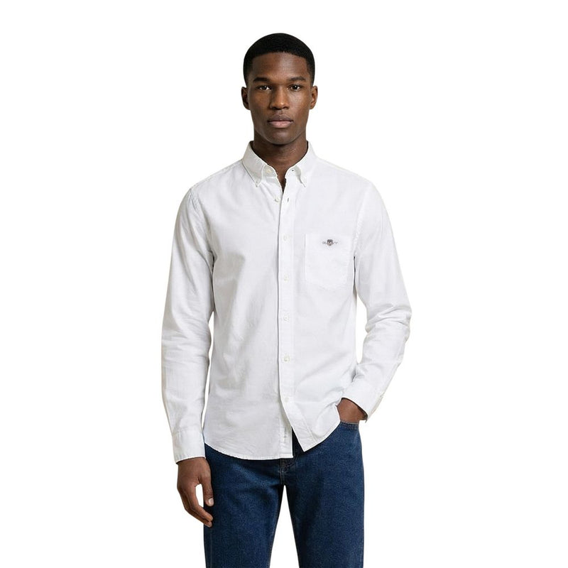 Gant White Cotton Dress Shirt for Men - Timeless Elegance