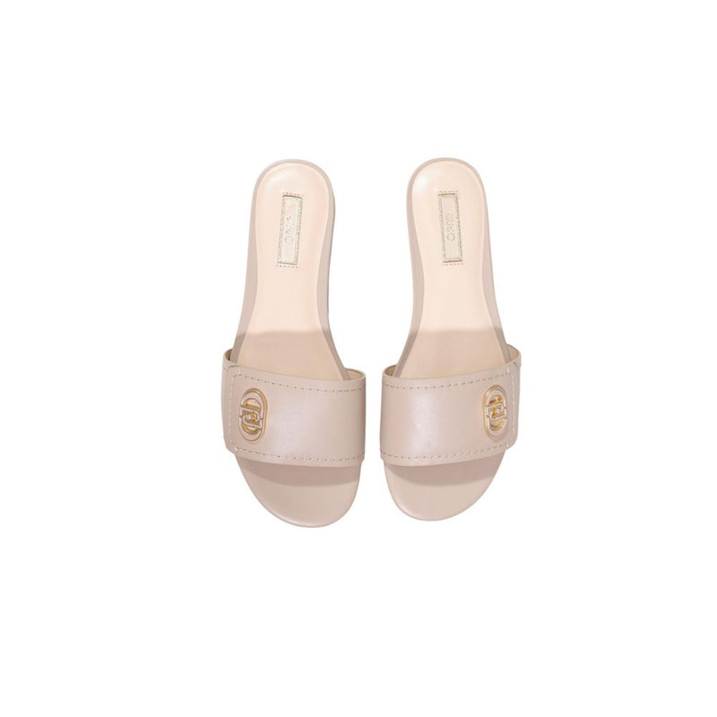 Liu Jo Sandy 03 Beige Leather Flat Sandals for Women