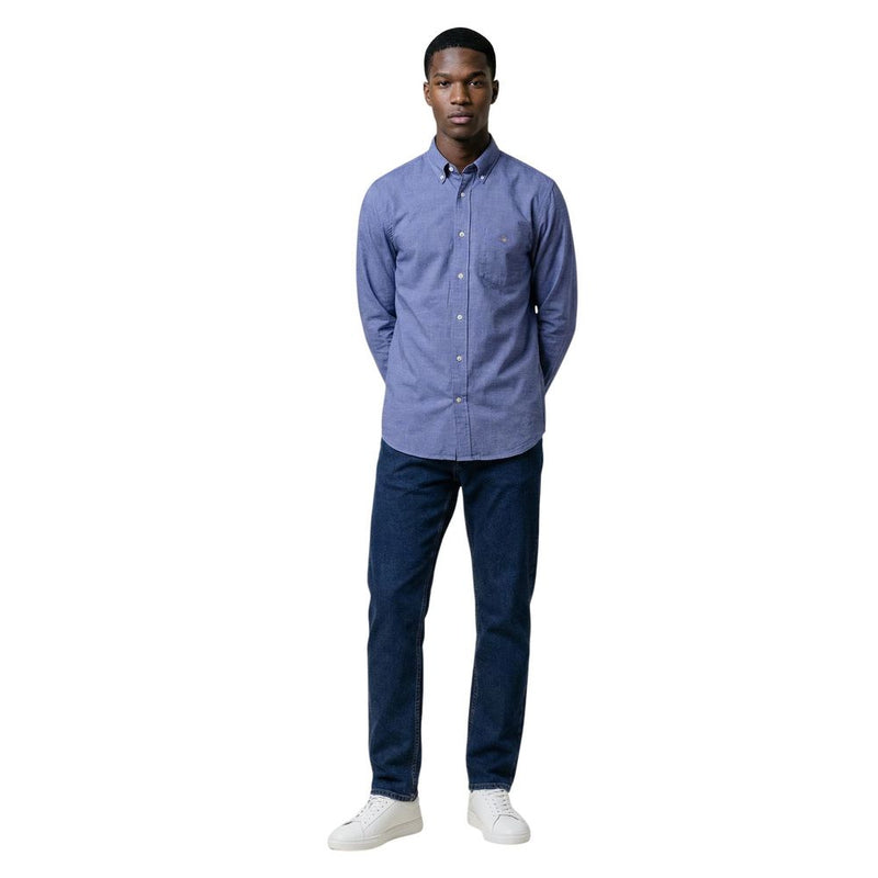 Gant Blue Cotton Dress Shirt for Men - Timeless Elegance