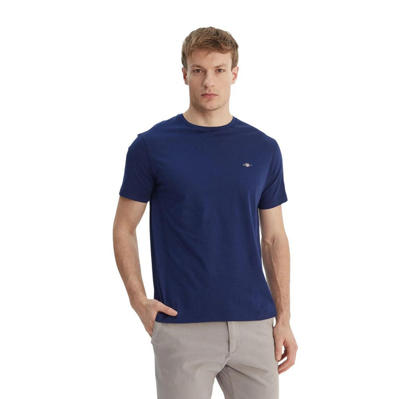 Gant Blue Cotton T-Shirt - Regular Fit for Men