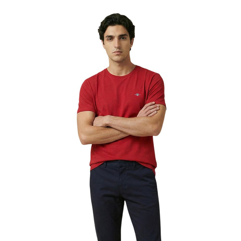 Gant Red Cotton T-Shirt - Regular Fit Short Sleeve