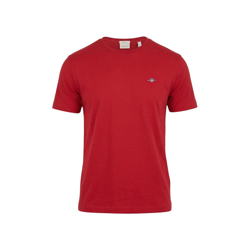 Gant Red Cotton T-Shirt - Regular Fit Short Sleeve