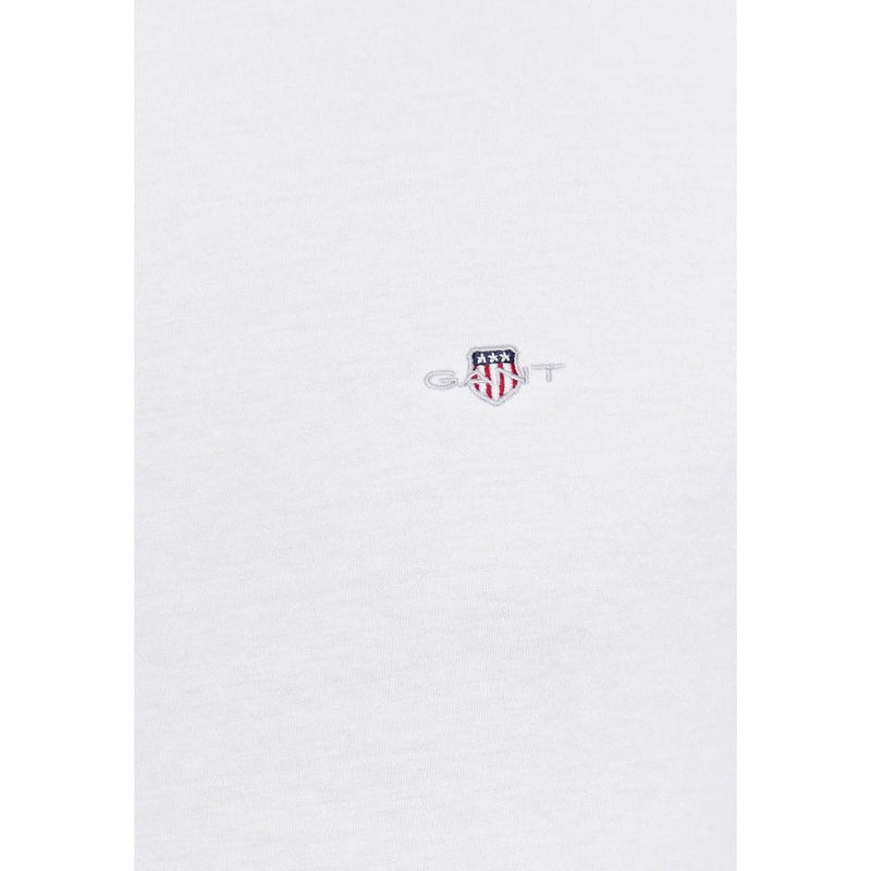 Gant White Cotton T-Shirt for Men - Regular Fit