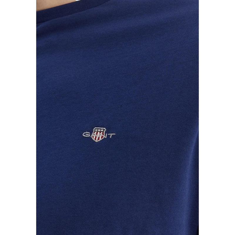 Gant Blue Cotton T-Shirt - Regular Fit for Men