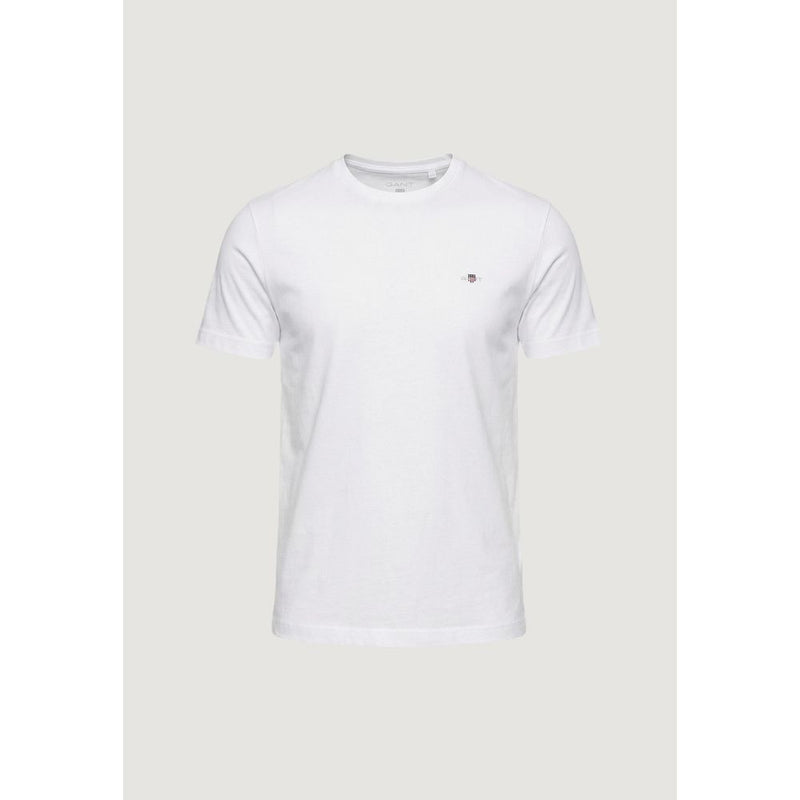 Gant White Cotton T-Shirt for Men - Regular Fit