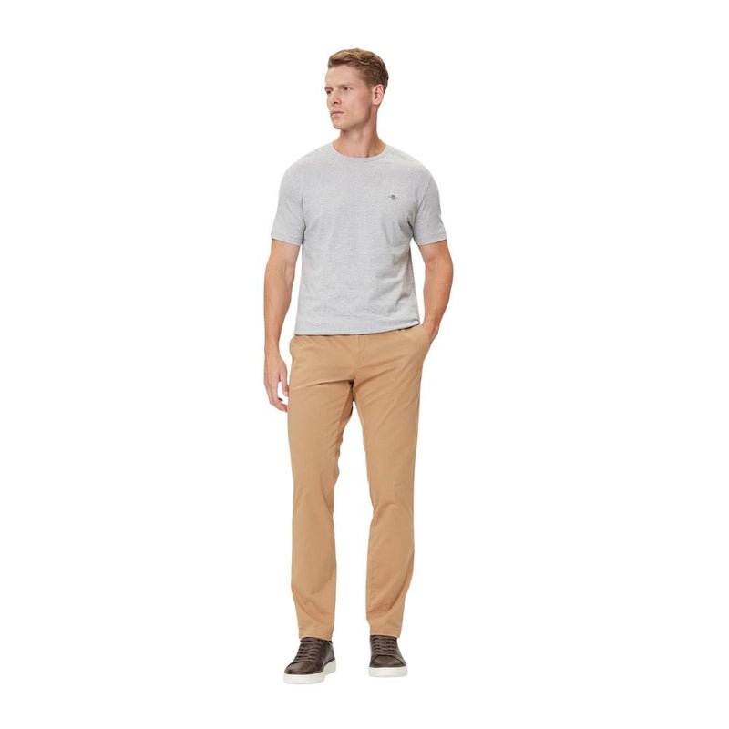 Gant Gray Cotton T-Shirt - Regular Fit Short Sleeve