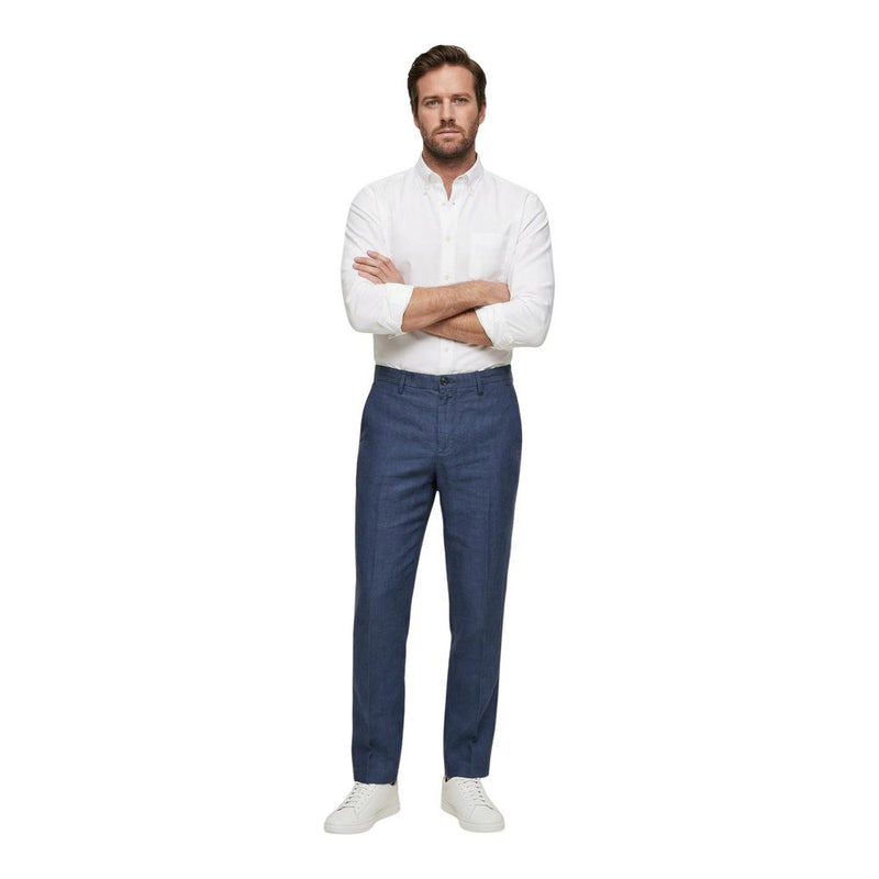 Borghese PSE579GR Blue Linen Casual Pants for Men