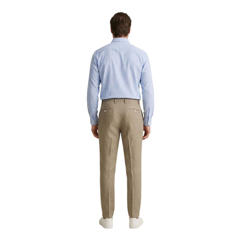 Borghese Beige Linen Casual Pants for Men