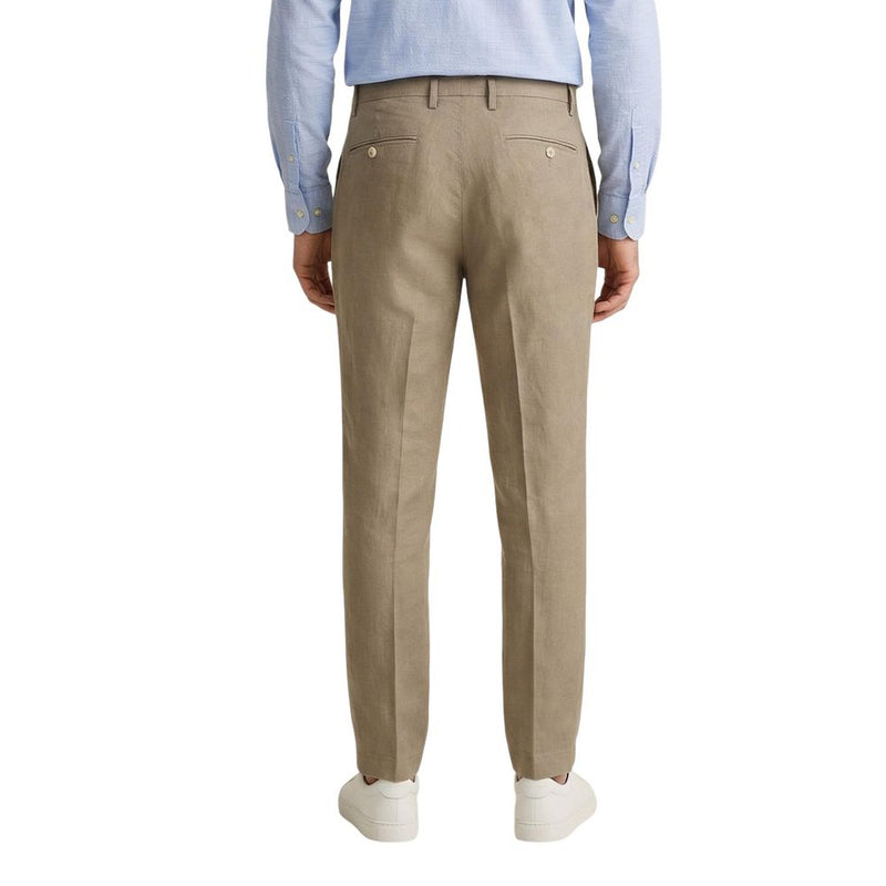 Borghese Beige Linen Casual Pants for Men