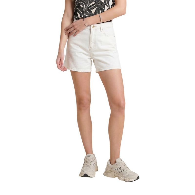 Guess Cream Cotton Super Relaxed Shorts for Women