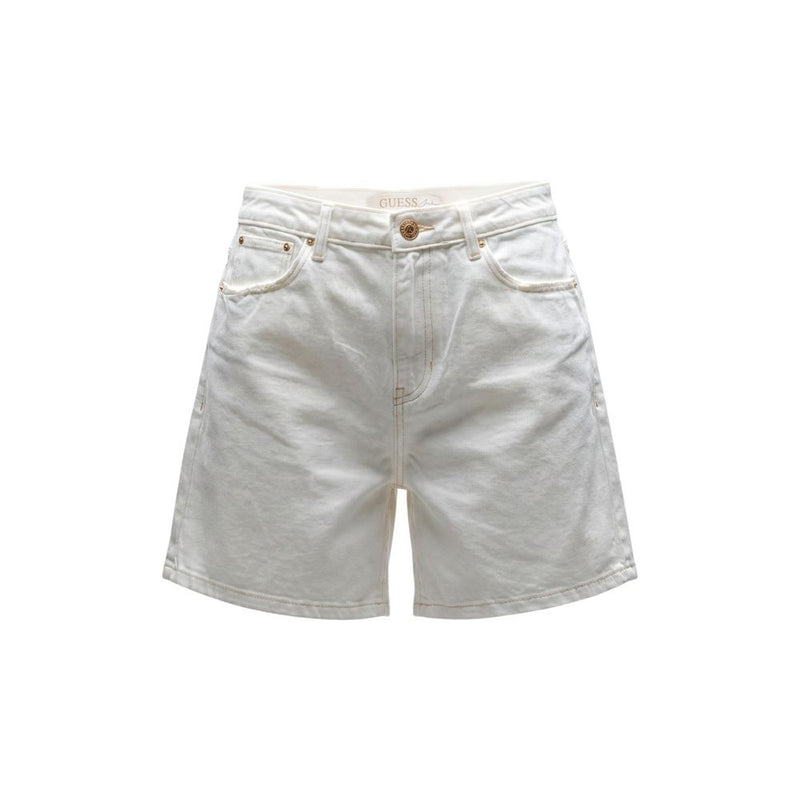 Guess Cream Cotton Super Relaxed Shorts for Women