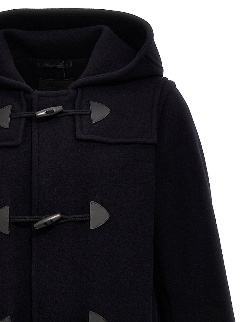 Prada Blue Wool Montgomery Coat for Men - IT56 | XL